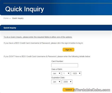 bdo credit card check balance online|Credit Cards .